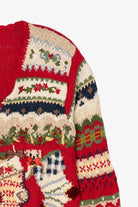 Vintage Red Heirloom Collectible Stockings Christmas Cardigan (1990s)