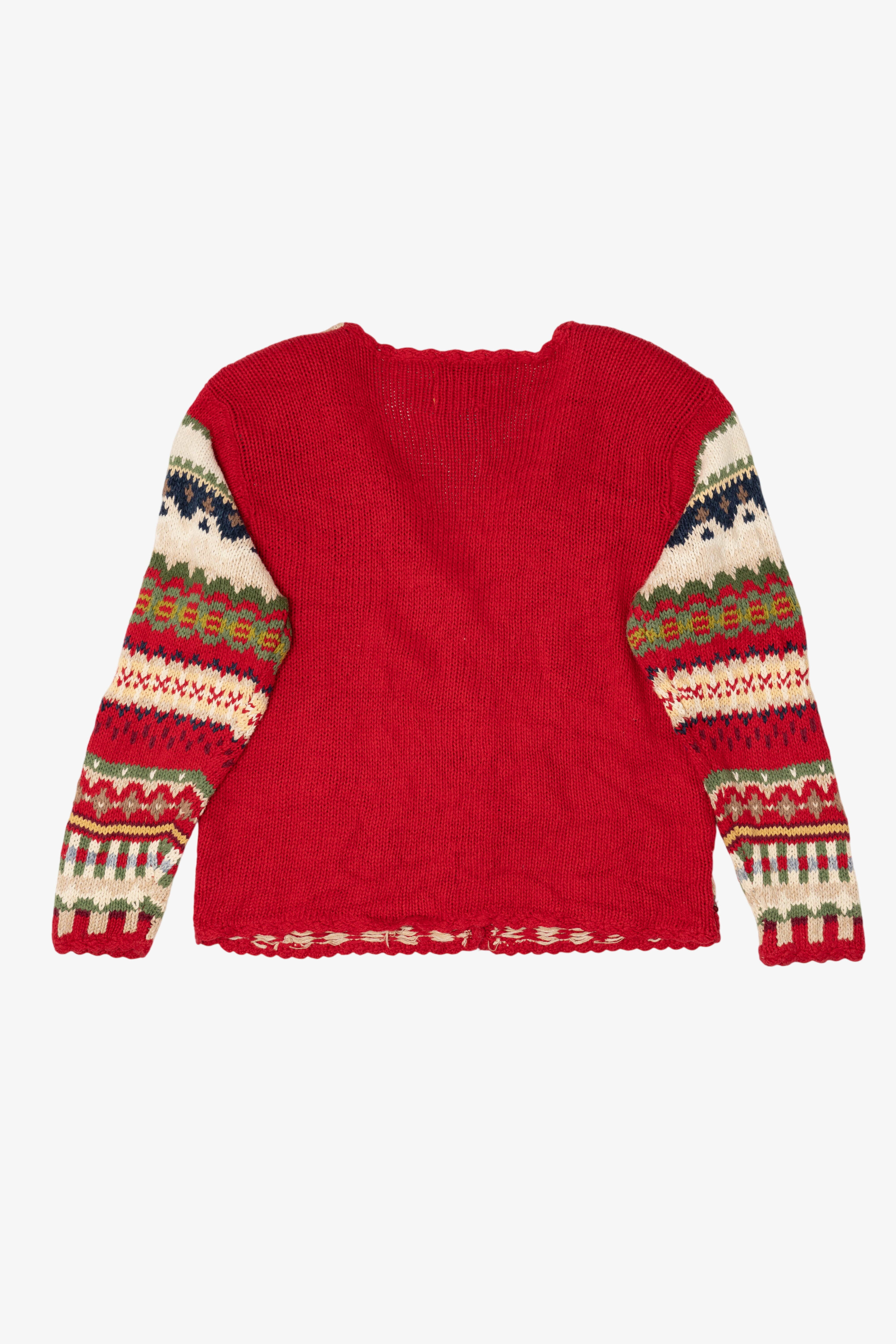 Vintage Red Heirloom Collectible Stockings Christmas Cardigan (1990s)