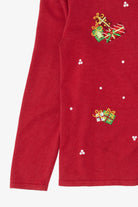 Vintage Red Y2k Lightweight Presents Ugly Christmas Cardigan (2000s)