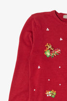 Vintage Red Y2k Lightweight Presents Ugly Christmas Cardigan (2000s)