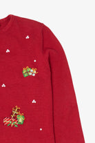Vintage Red Y2k Lightweight Presents Ugly Christmas Cardigan (2000s)