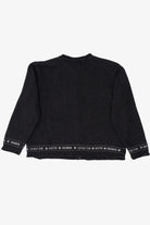 Vintage Black I"ce Skating Winter Snowmen" Ugly Christmas Cardigan