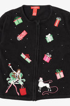 Vintage Black Fashion And Presents Ugly Christmas Cardigan (2000s)