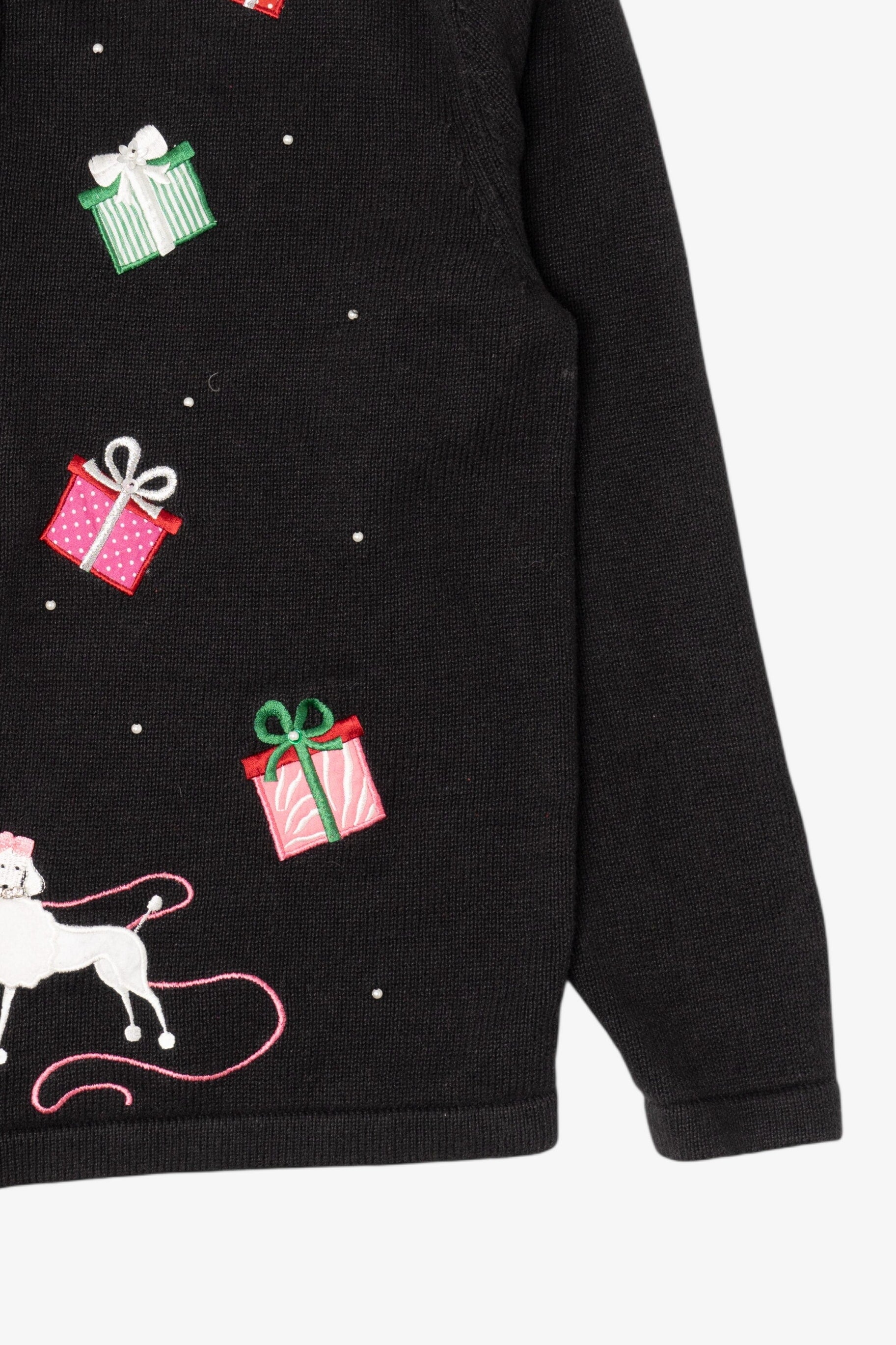 Vintage Black Fashion And Presents Ugly Christmas Cardigan (2000s)
