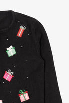 Vintage Black Fashion And Presents Ugly Christmas Cardigan (2000s)