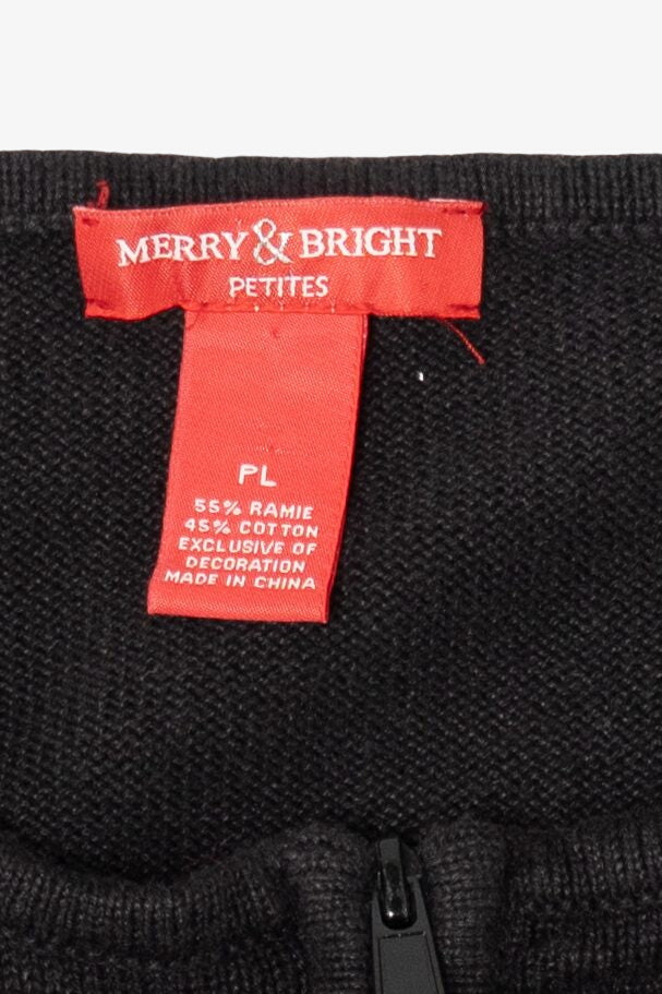 Vintage Black Fashion And Presents Ugly Christmas Cardigan (2000s)