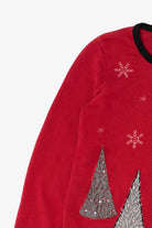 Vintage Red Fashion And Snowflakes Ugly Christmas Cardigan (2000s)
