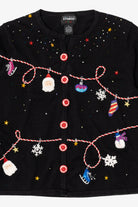Vintage Black Designers Originals Studio Ugly Christmas Cardigan (1990s)