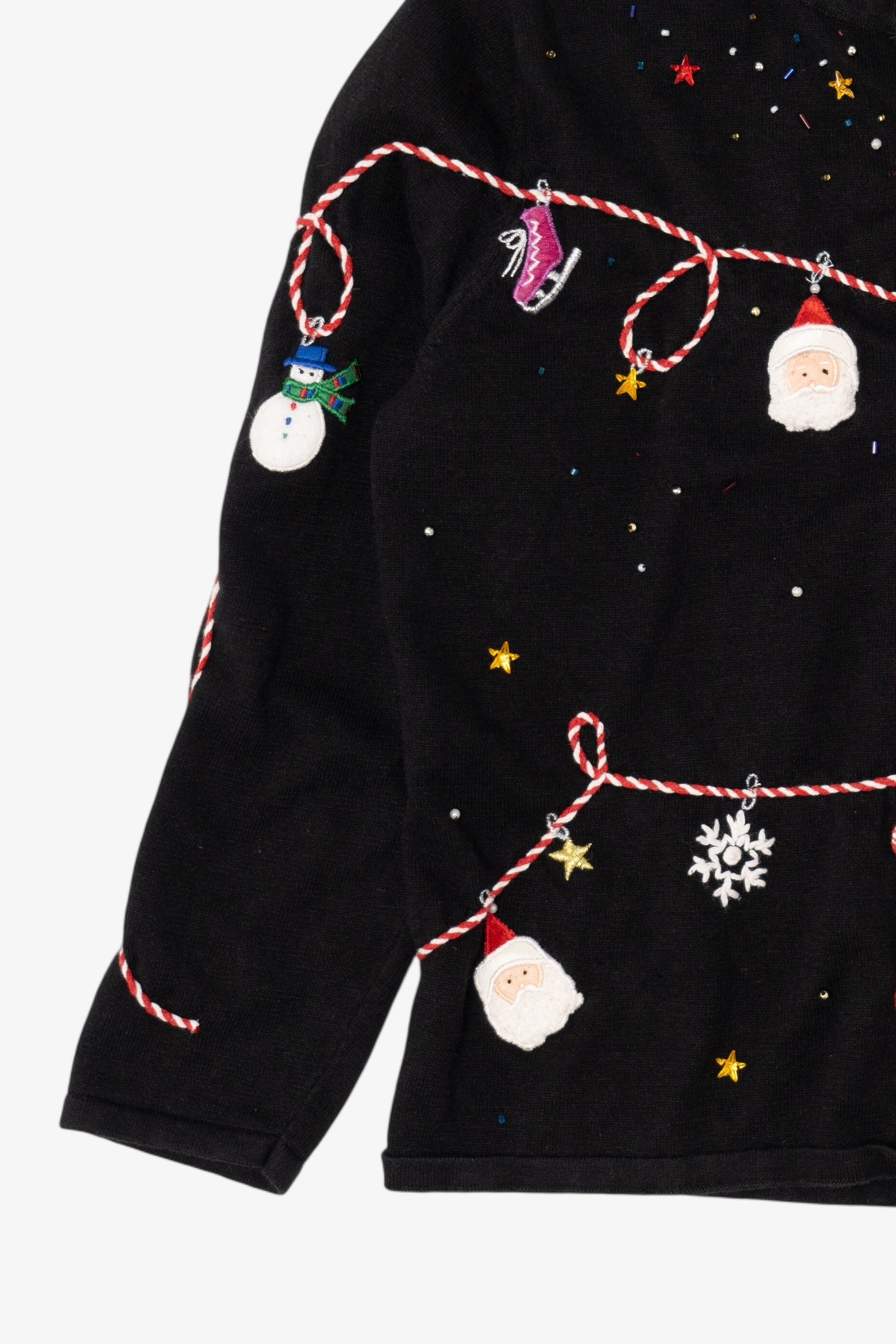 Vintage Black Designers Originals Studio Ugly Christmas Cardigan (1990s)