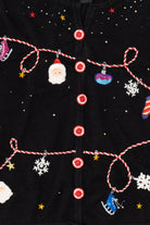 Vintage Black Designers Originals Studio Ugly Christmas Cardigan (1990s)