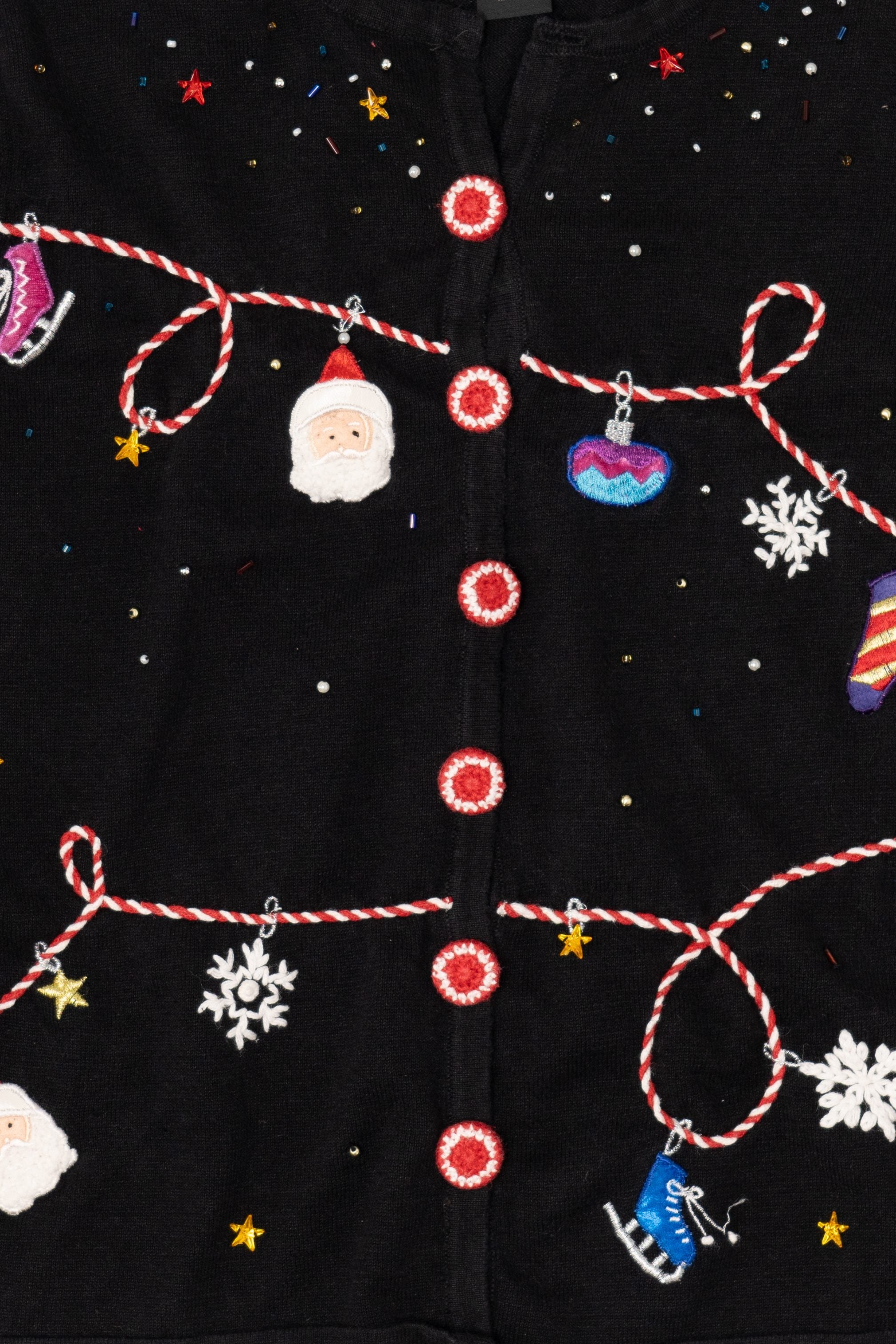 Vintage Black Designers Originals Studio Ugly Christmas Cardigan (1990s)
