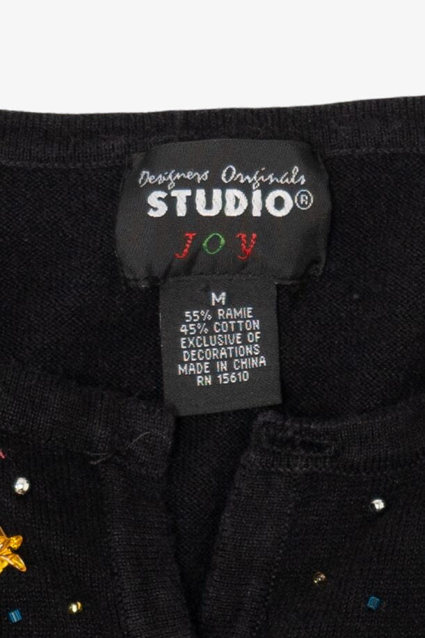 Vintage Black Designers Originals Studio Ugly Christmas Cardigan (1990s)