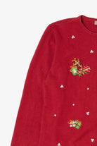 Vintage Red Y2k Lightweight Presents Ugly Christmas Cardigan (2000s)