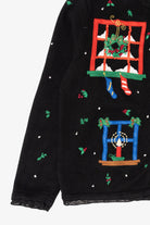 Vintage Black Erika Winter Windows Ugly Christmas Cardigan (2000s)