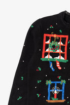Vintage Black Erika Winter Windows Ugly Christmas Cardigan (2000s)