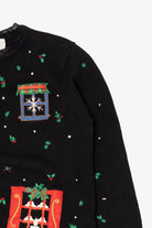Vintage Black Erika Winter Windows Ugly Christmas Cardigan (2000s)