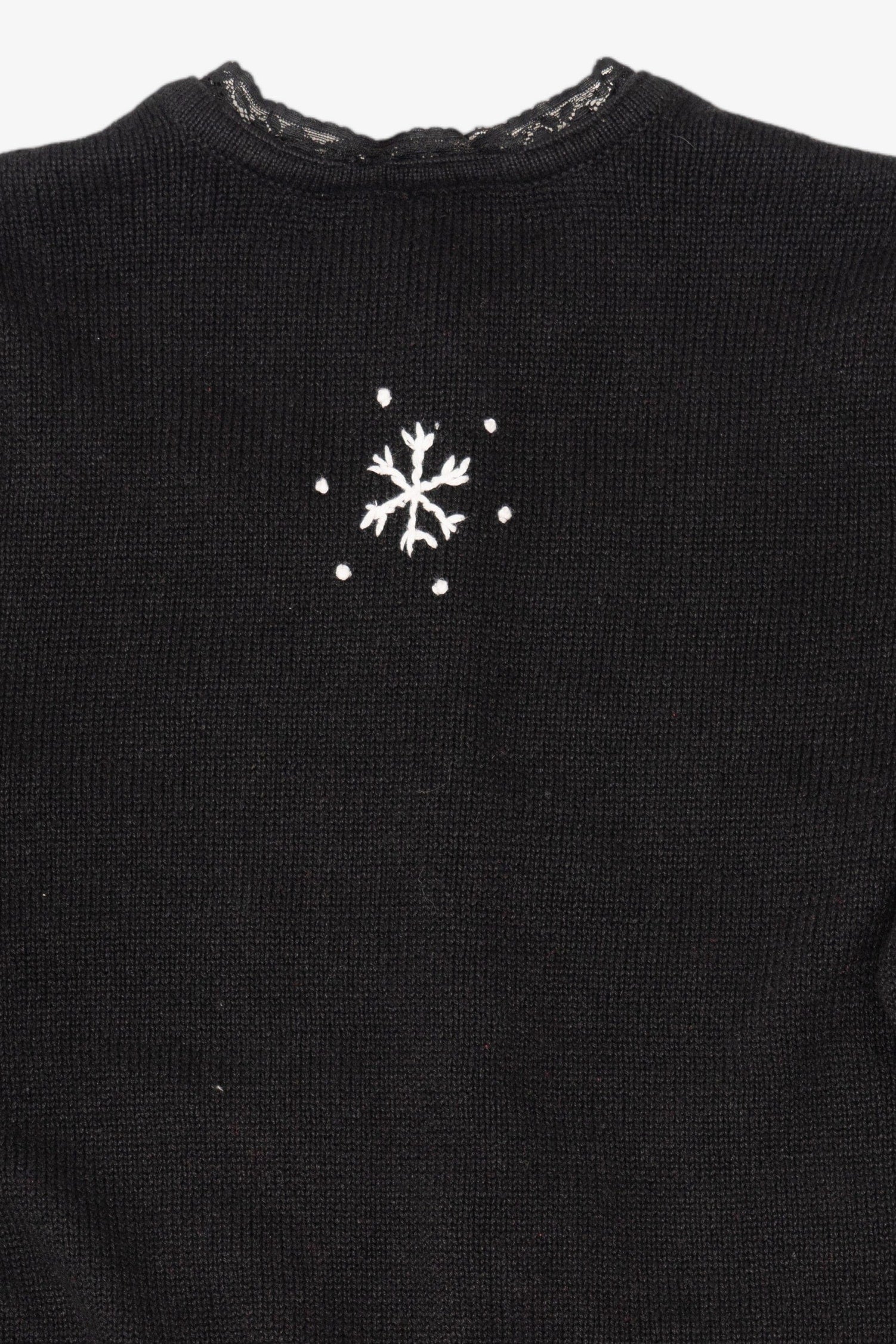 Vintage Black Erika Winter Windows Ugly Christmas Cardigan (2000s)