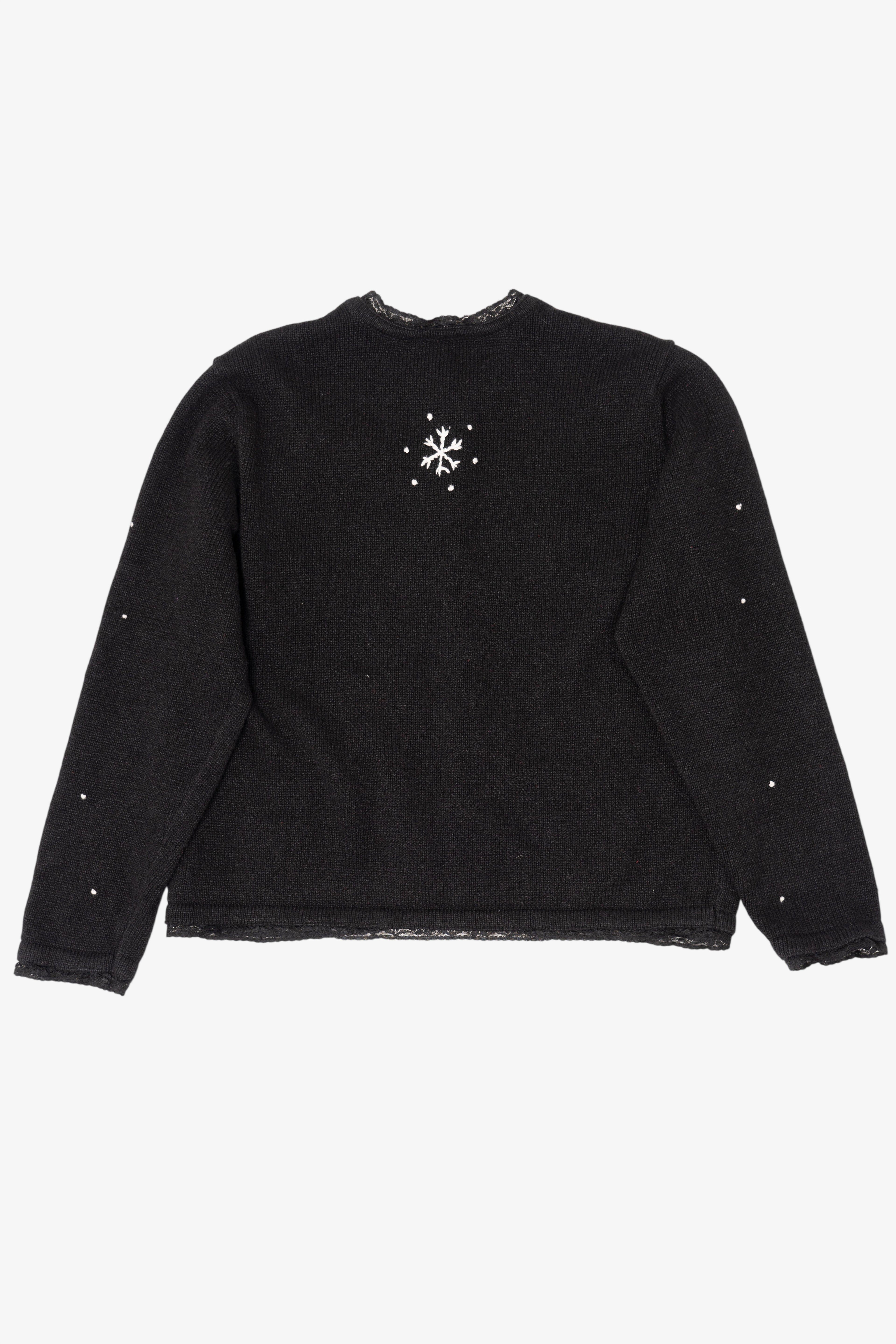 Vintage Black Erika Winter Windows Ugly Christmas Cardigan (2000s)