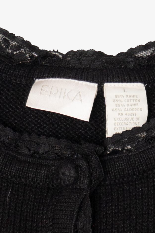 Vintage Black Erika Winter Windows Ugly Christmas Cardigan (2000s)