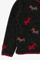 Vintage Dark Gray Marisa Christina Dogs Ugly Christmas Cardigan (2000s)