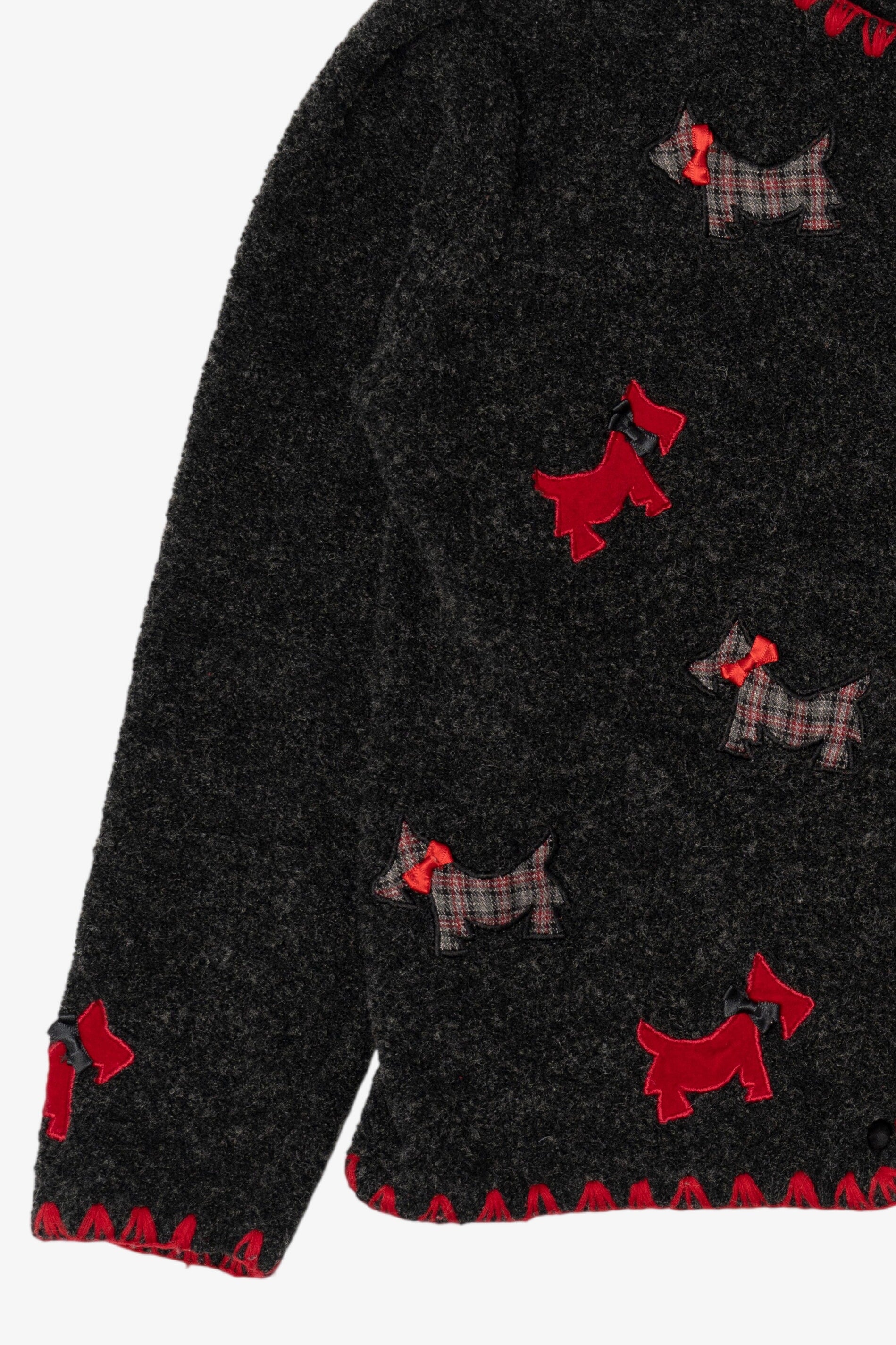 Vintage Dark Gray Marisa Christina Dogs Ugly Christmas Cardigan (2000s)