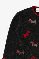 Vintage Dark Gray Marisa Christina Dogs Ugly Christmas Cardigan (2000s)