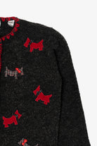 Vintage Dark Gray Marisa Christina Dogs Ugly Christmas Cardigan (2000s)