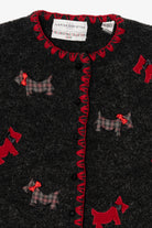 Vintage Dark Gray Marisa Christina Dogs Ugly Christmas Cardigan (2000s)