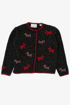 Vintage Dark Gray Marisa Christina Dogs Ugly Christmas Cardigan (2000s)