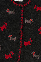 Vintage Dark Gray Marisa Christina Dogs Ugly Christmas Cardigan (2000s)