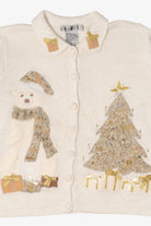 Vintage White OHI Teddy Bear Ugly Christmas Cardigan (2000s)