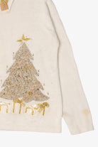 Vintage White OHI Teddy Bear Ugly Christmas Cardigan (2000s)