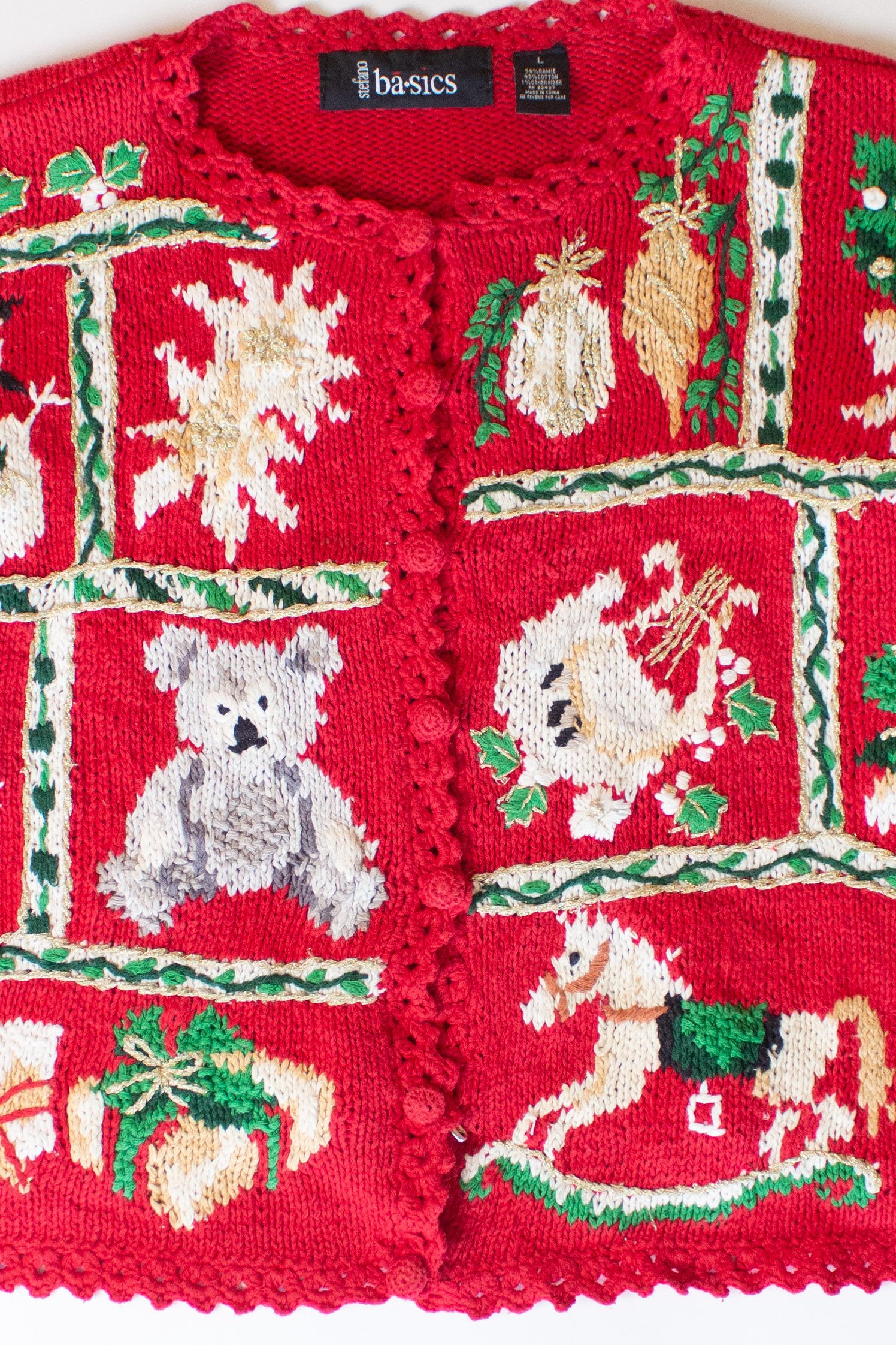 Vintage Stefano Basics Ugly Christmas Cardigan (1990s)
