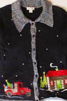 Truck & Cabin Christmas Cardigan (2000s)