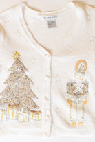 Vintage White Nutcracker Christmas Cardigan (1990s)