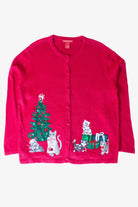 Vintage Cats Wish List Christmas Cardigan (1990s)