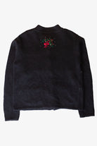 Vintage Black Flowers Ugly Christmas Cardigan (1990s)