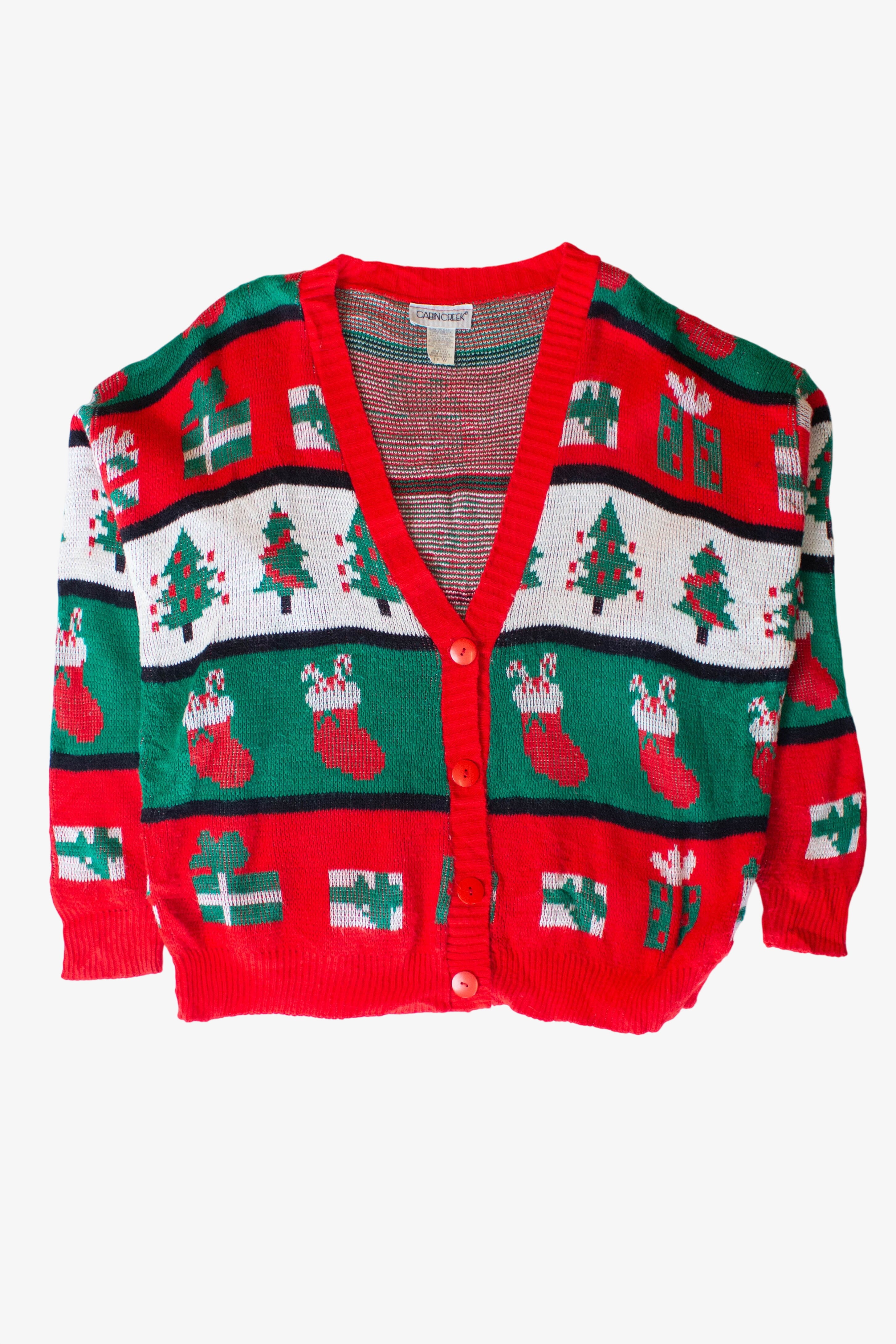 Vintage Cabin Creek Stripes Christmas Cardigan (1990s)
