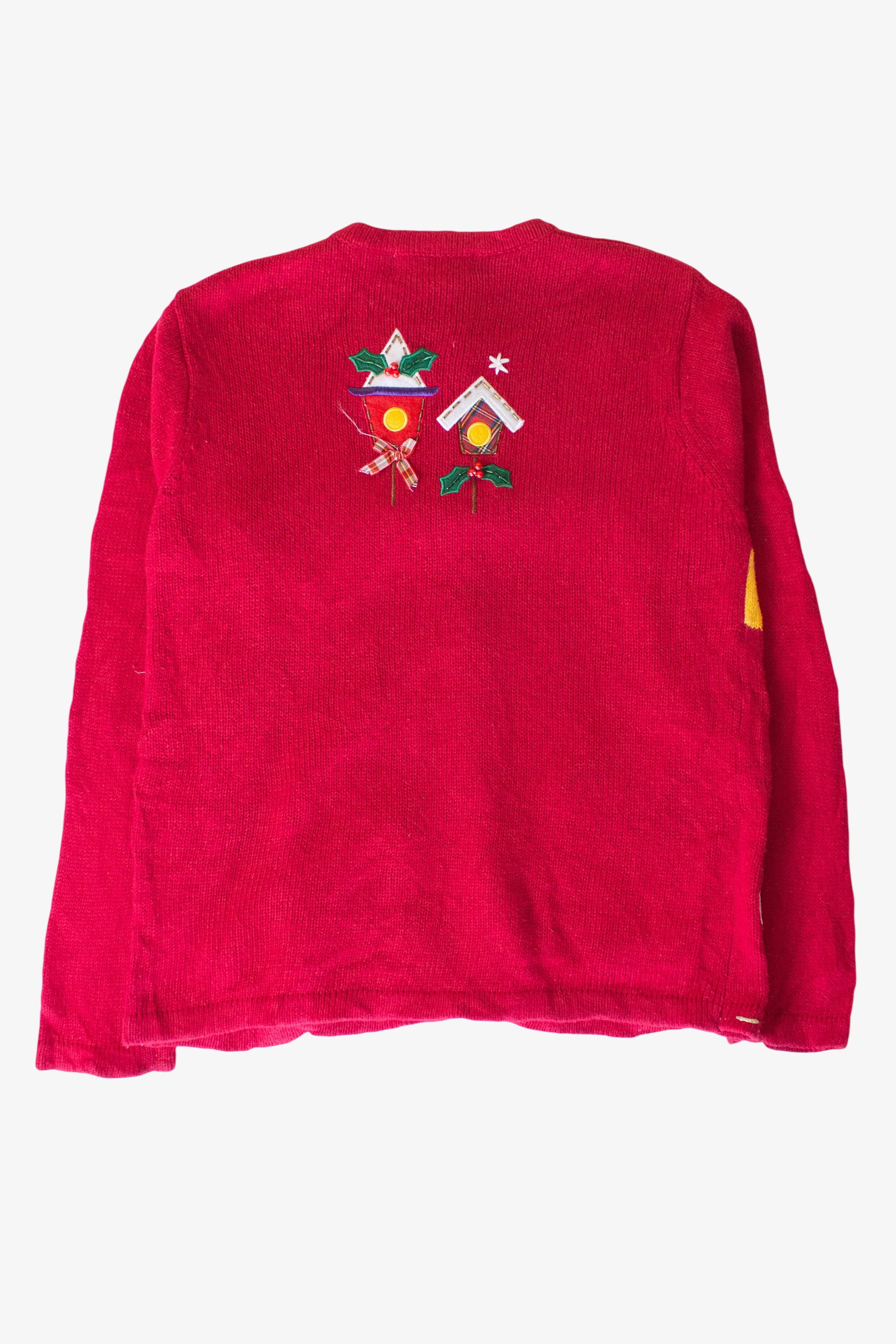 Vintage Birdhouses Christmas Cardigan (1990s)