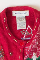 Vintage Birdhouses Christmas Cardigan (1990s)