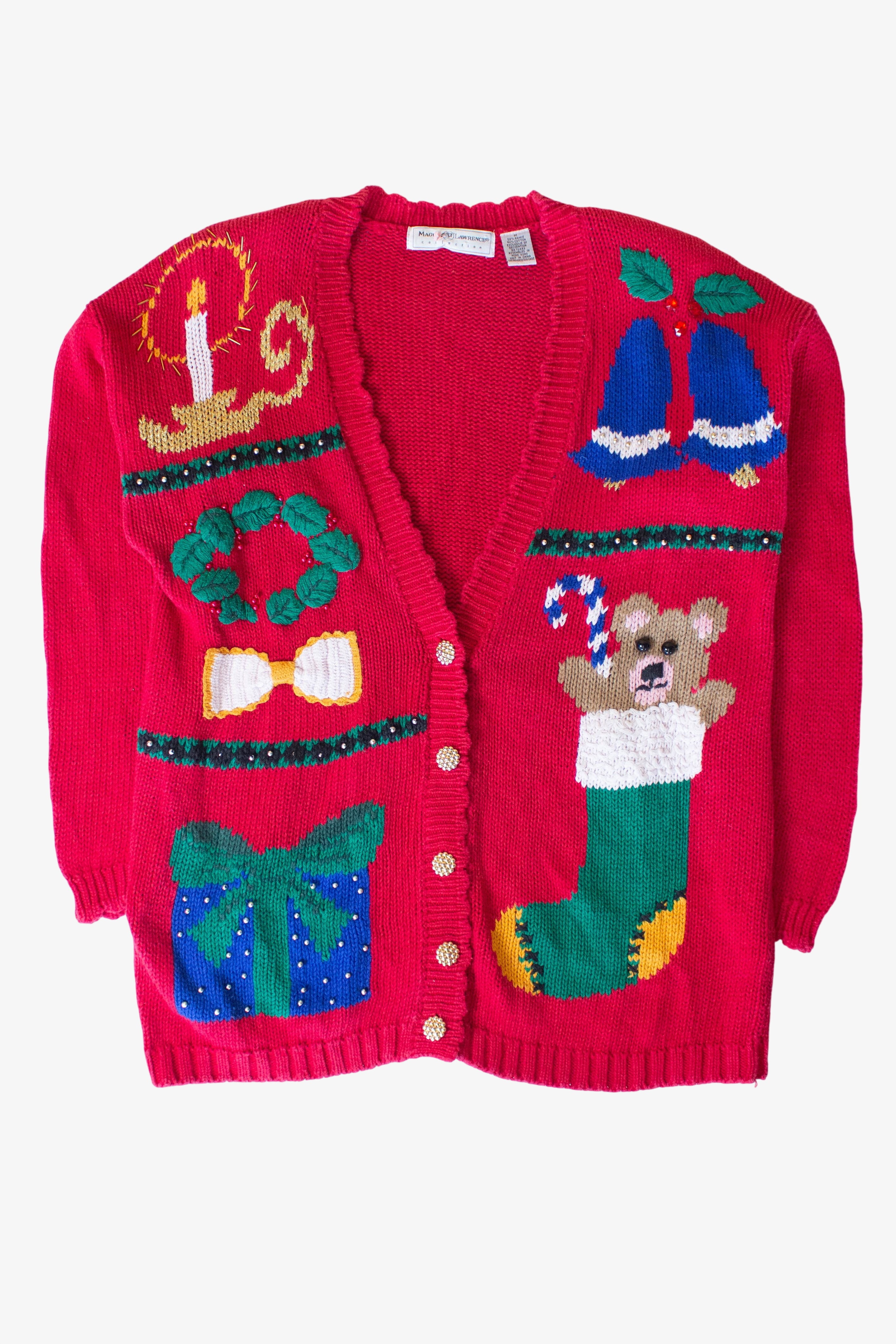 Vintage Maggie Lawrence Christmas Cardigan (1990s)