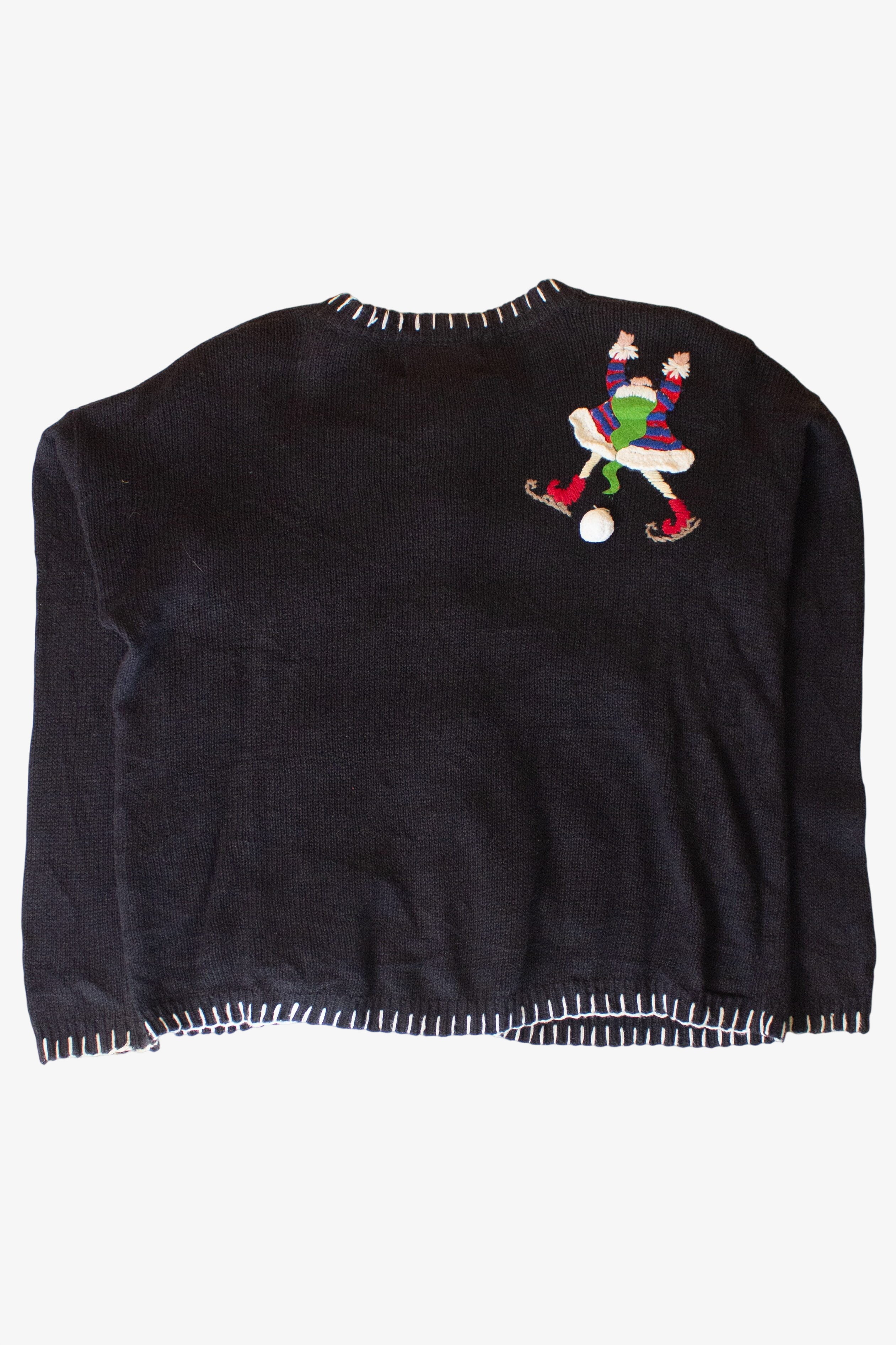 Vintage Noel Collage Ugly Christmas Cardigan (1990s)
