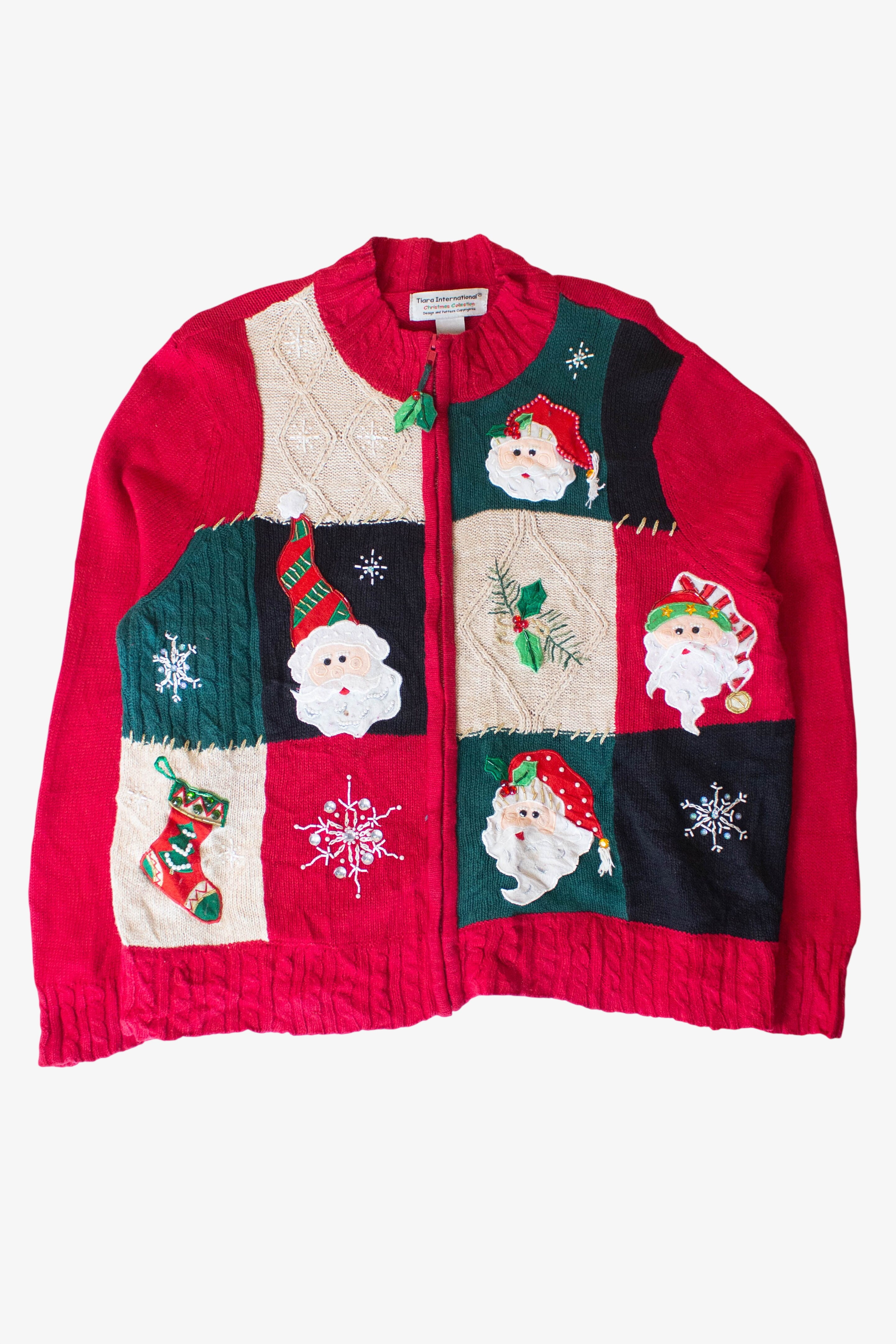 Vintage Red Santas Christmas Cardigan (1990s)