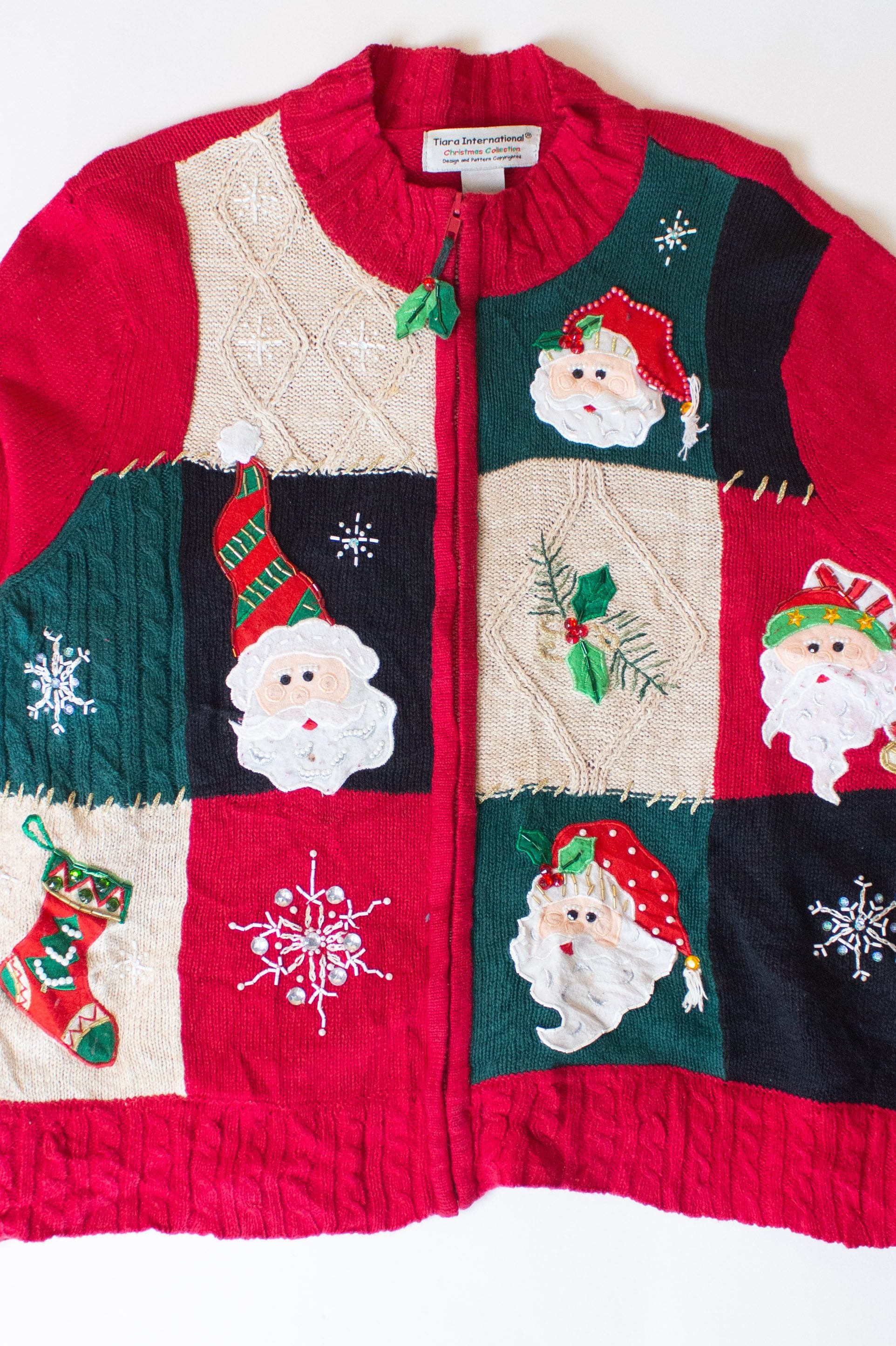 Vintage Red Santas Christmas Cardigan (1990s)