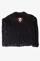Vintage Skating Santas Ugly Christmas Cardigan (1990s)