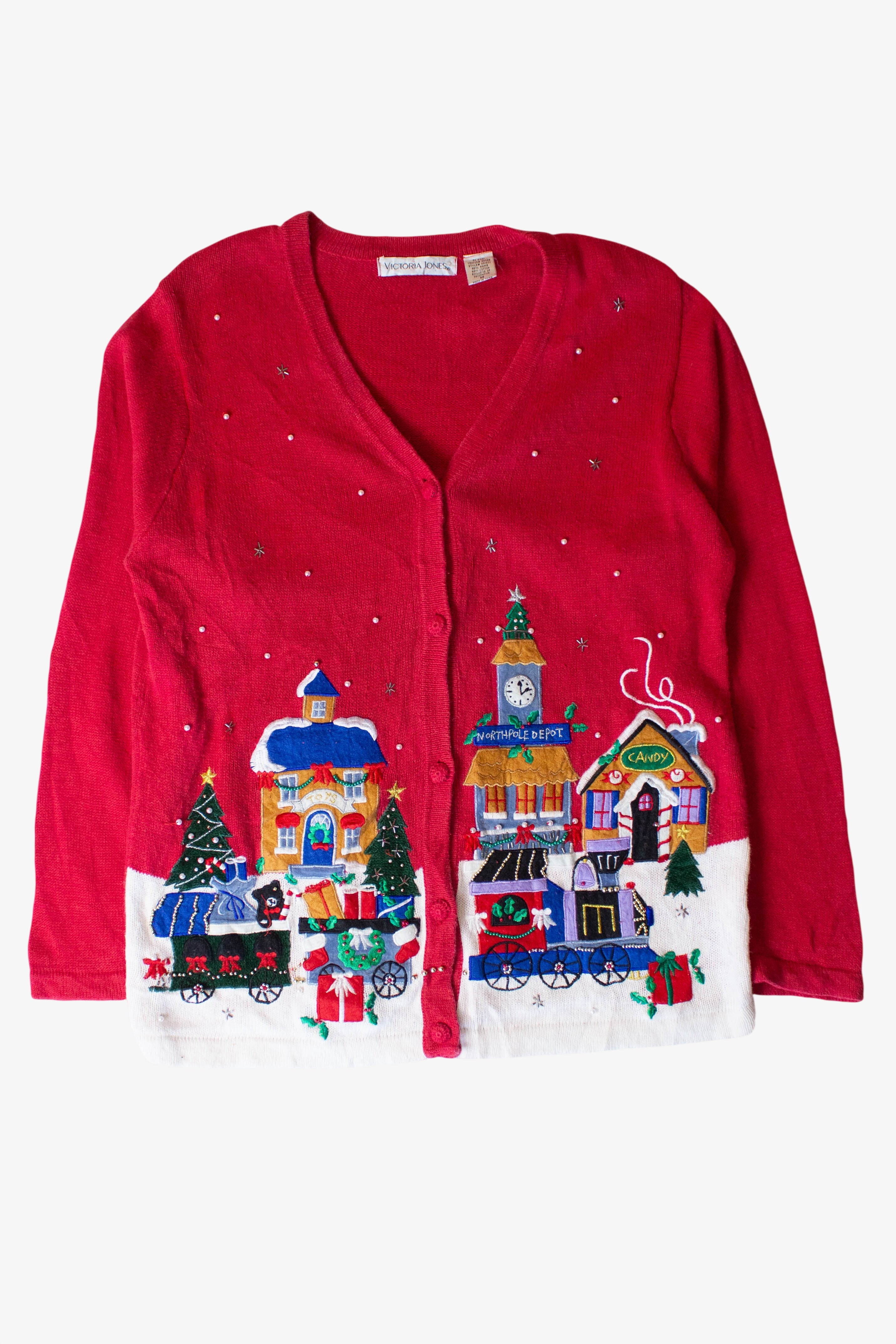 Vintage North Pole Depot Christmas Cardigan (1990s)