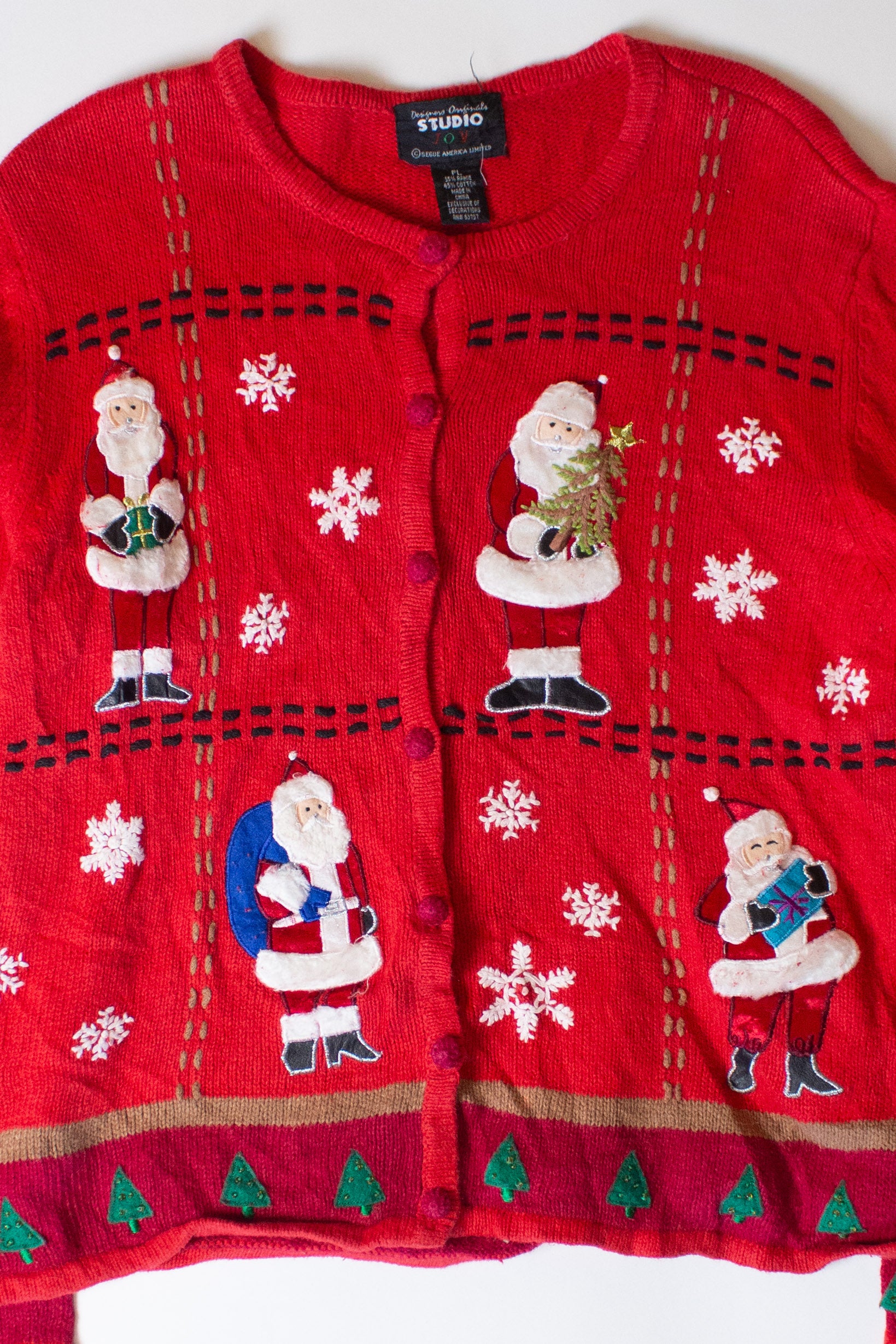 Vintage Santas Ugly Christmas Cardigan (1990s)