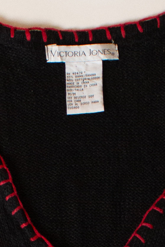 Vintage Black Nutcrackers Christmas Cardigan (1990s)