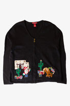 Vintage Santa & Horse Ugly Christmas Cardigan (2000s)
