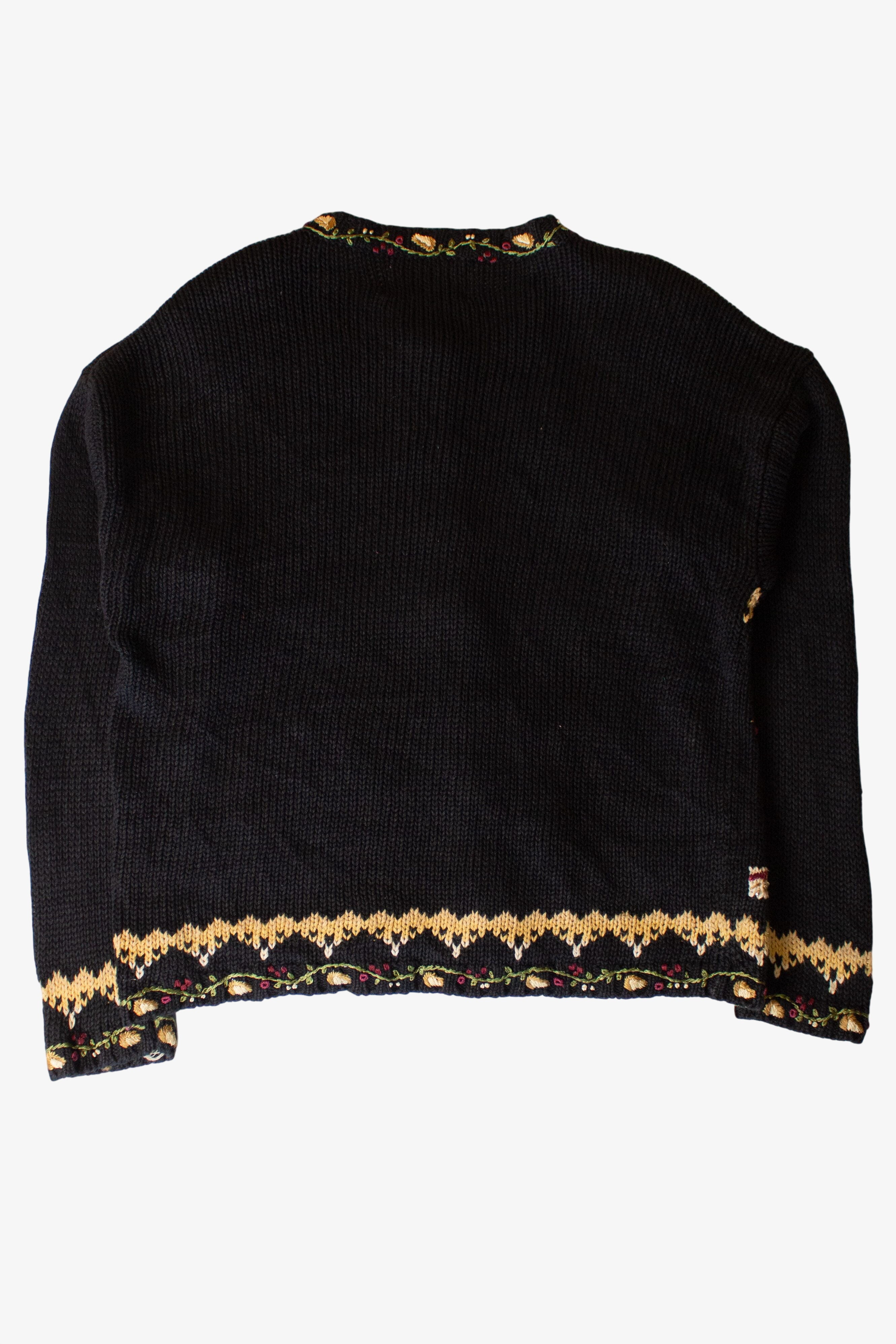 Vintage Embroidered Floral Collage Christmas Cardigan (2000s)